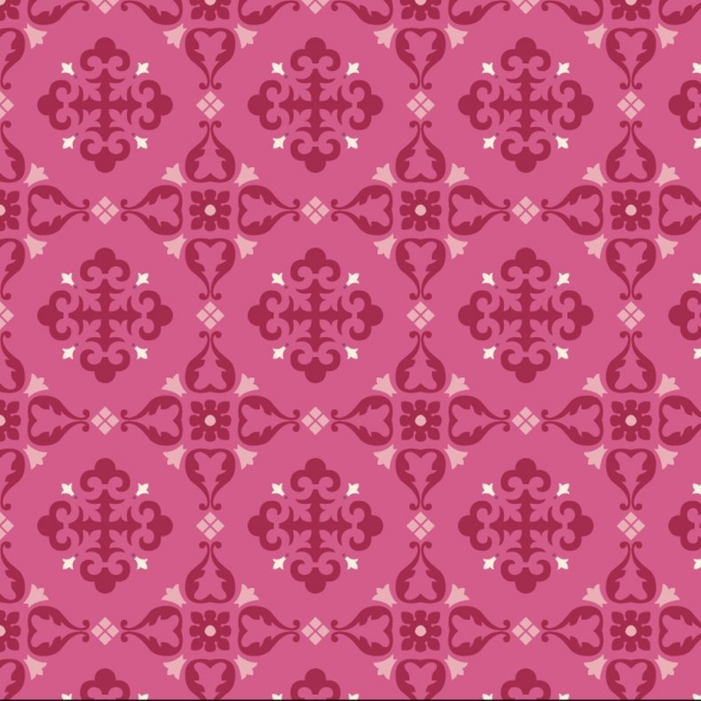 EQP Patchworkstof - Saudade - Fuchsia