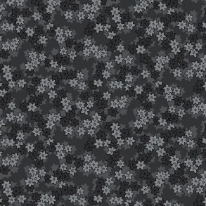 Bagside flannelstof - Small daisy - Grey