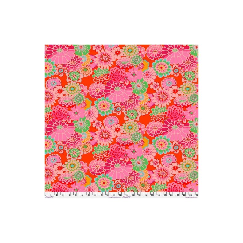Kaffe Fassett Patchworkstof - Asian Circles - Tomato