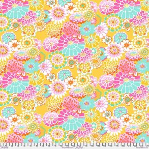 Kaffe Fassett Patchworkstof - Asian Circles - Yellow
