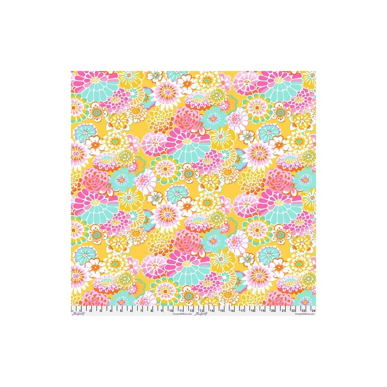 Kaffe Fassett Patchworkstof - Asian Circles - Yellow