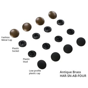 ByAnnie - V�rkt�jsfri trykknapper 13mm - Antik messing