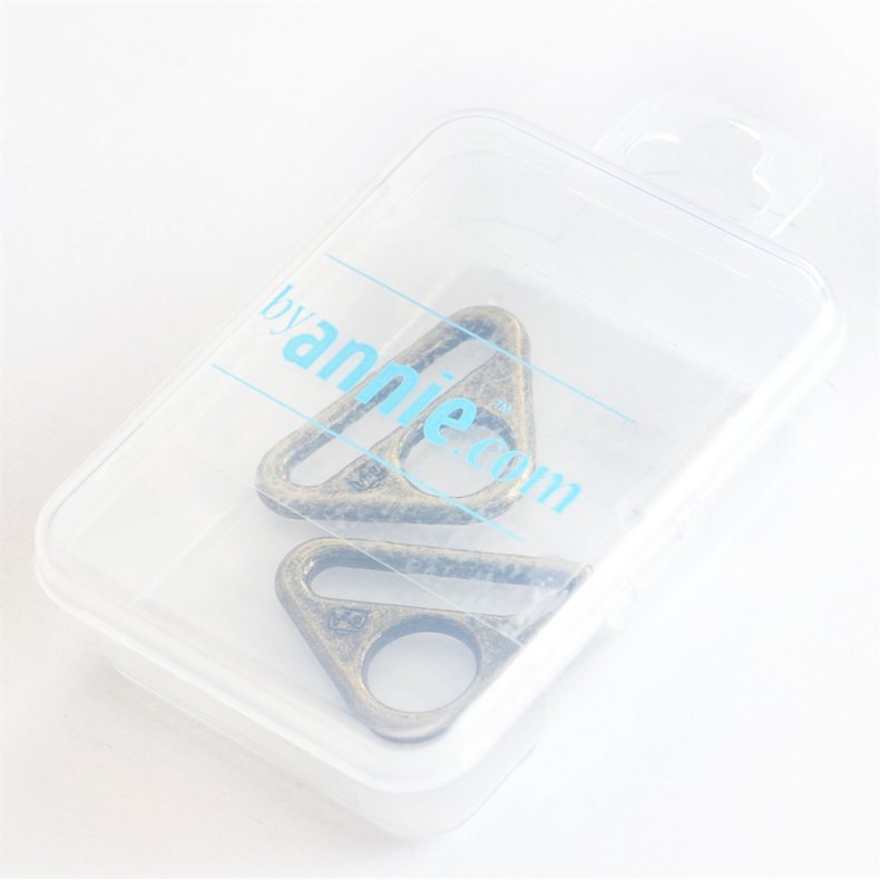 ByAnnie - 1 inch trekantede metalringe - Antik messing