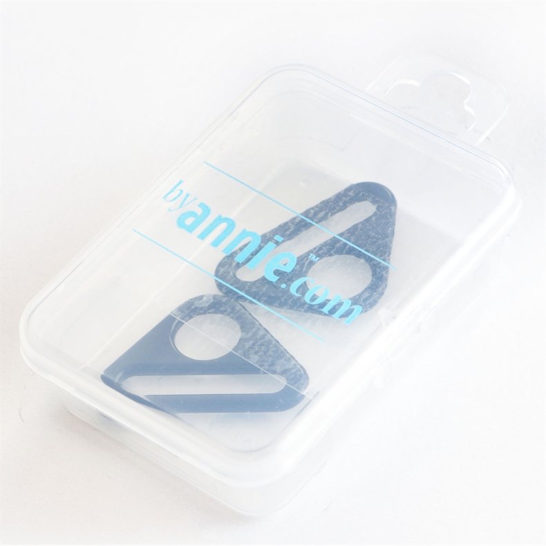 ByAnnie - 1 inch trekantede metalringe - Sort