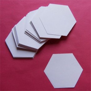 Patchwork pap-  Sekskant 3,5cm - 100stk