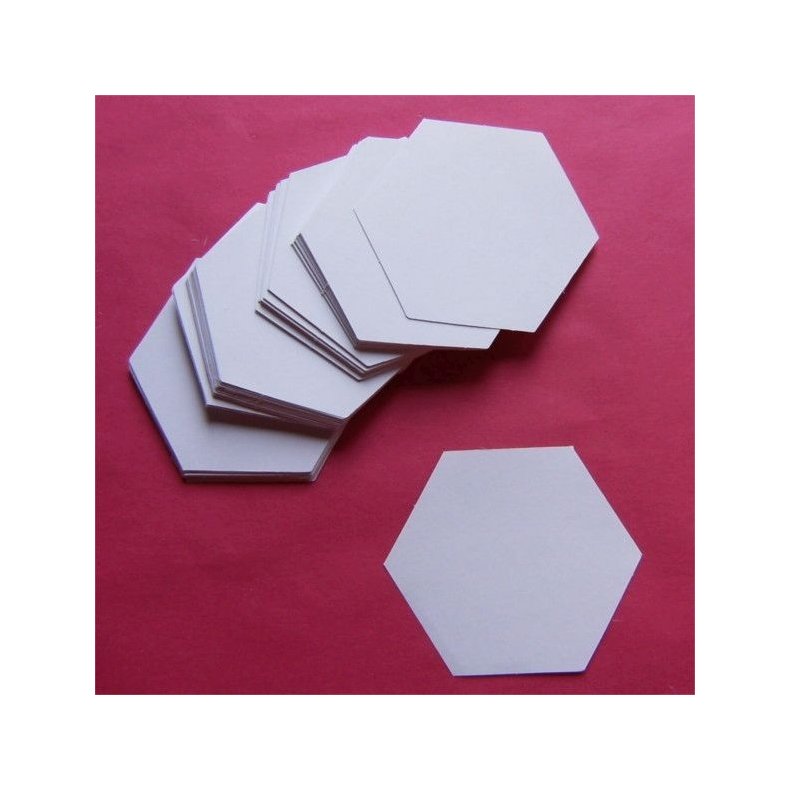 Patchwork pap-  Sekskant 3,5cm - 100stk
