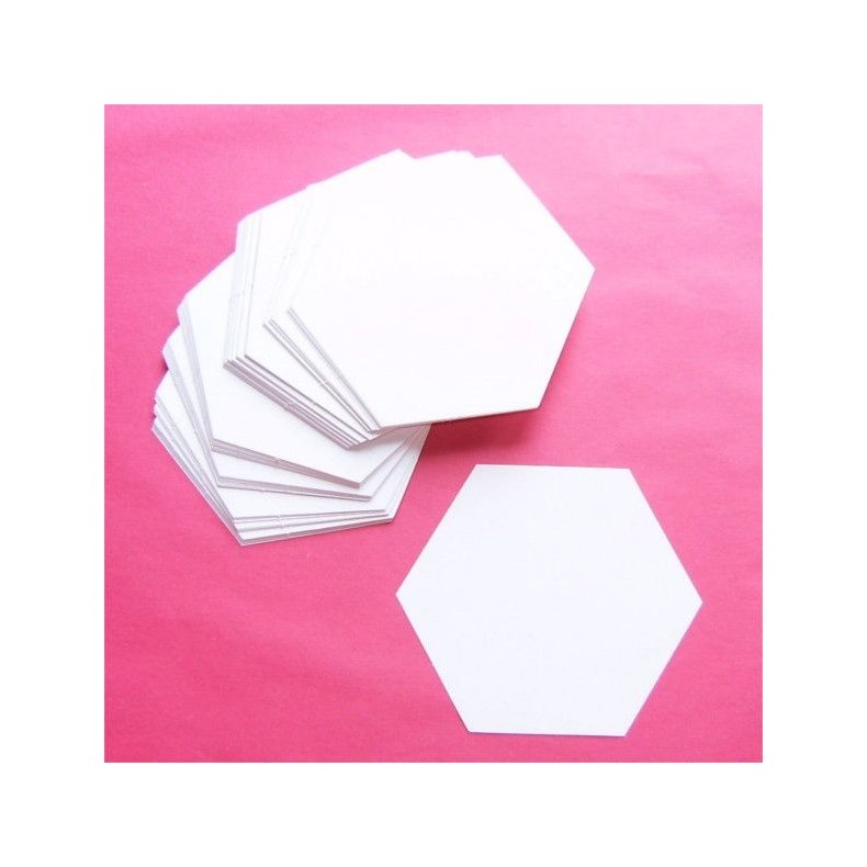 Patchwork pap - Sekskant 5cm - 100stk