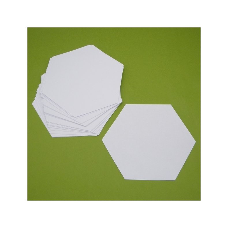 Patchwork pap - Sekskant 7cm - 50stk
