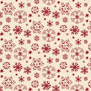 Julepatchworkstof - Snowflake - Light red