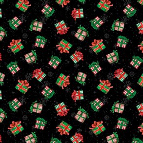 Julepatchworkstof - Gift toss - Black