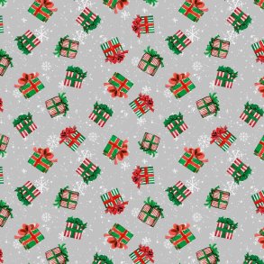 Julepatchworkstof - Gift toss - Gray