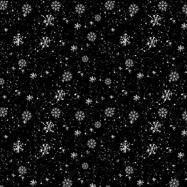 Julepatchworkstof - Snowfall - Black