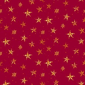 Julepatchworkstof -  Stars red