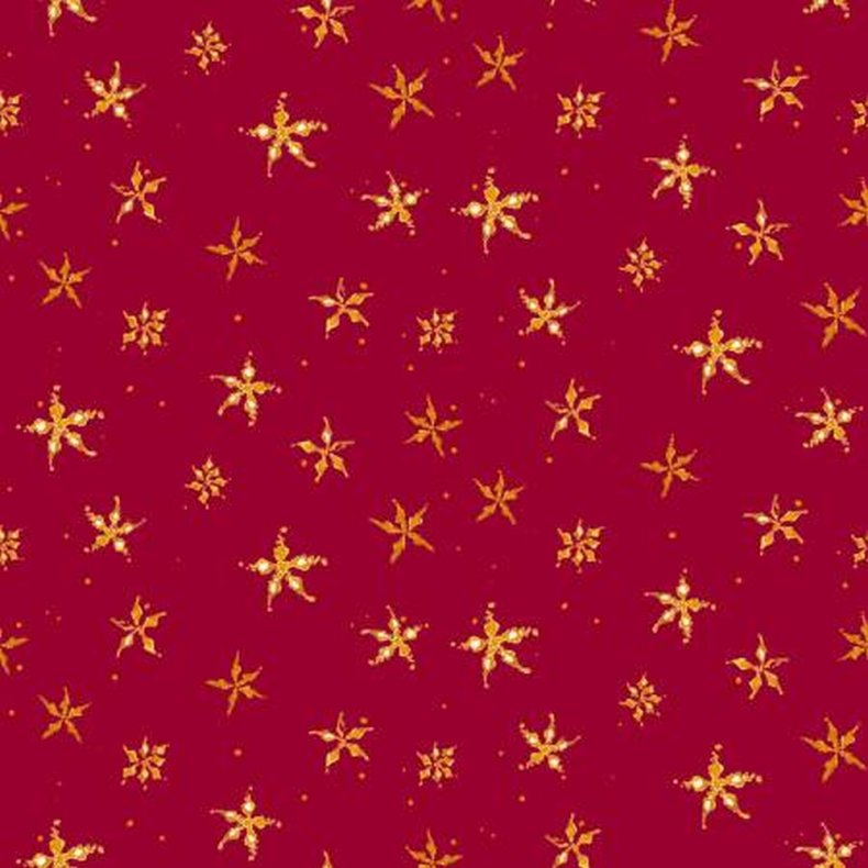 Julepatchworkstof -  Stars red