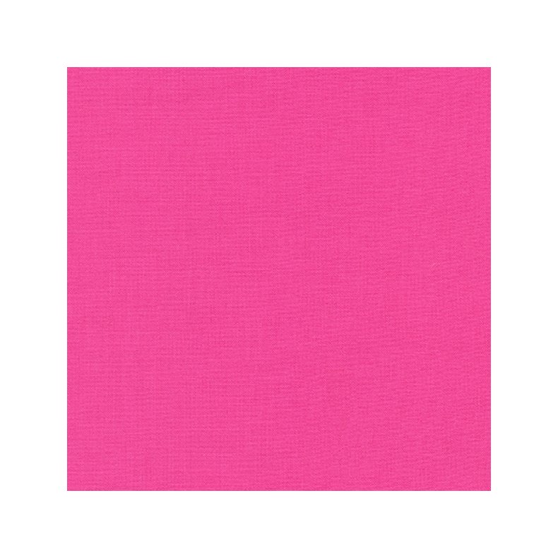 Ensfarvet patchworkstof - Kona Bright Pink #1049