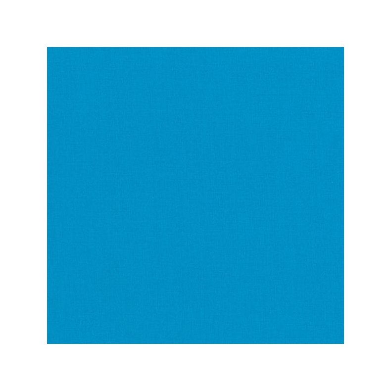 Ensfarvet patchworkstof - Kona Turquoise #1376