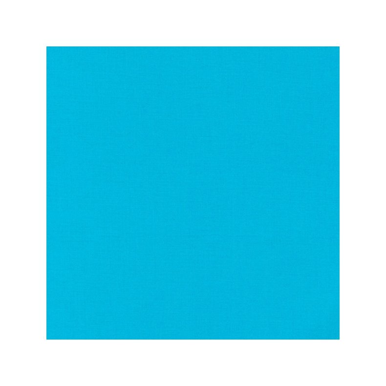 Ensfarvet patchworkstof - Kona Cyan #151