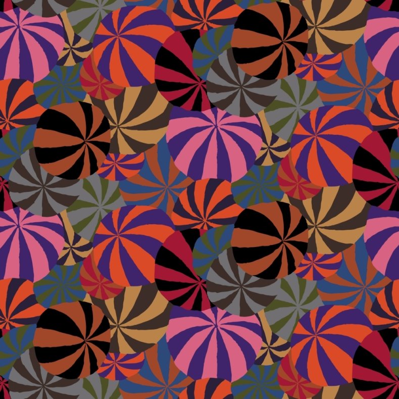 Kaffe Fassett Patchworkstof - Beach balls - Maroon