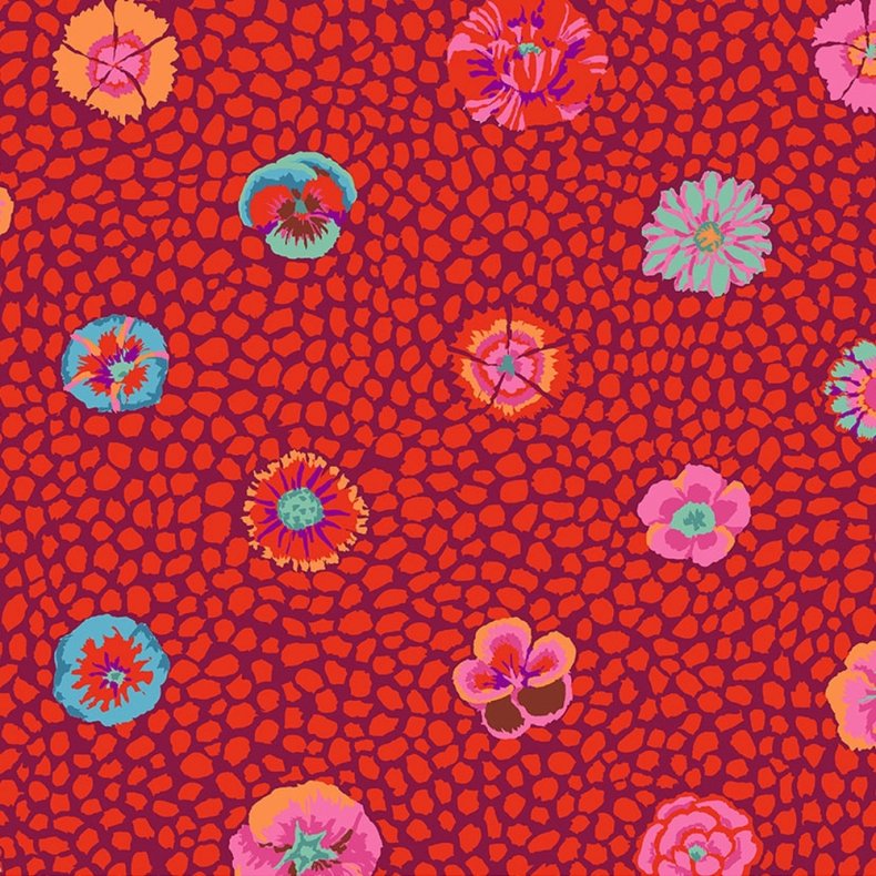 Kaffe Fassett Patchworkstof - Guinea flower - Red