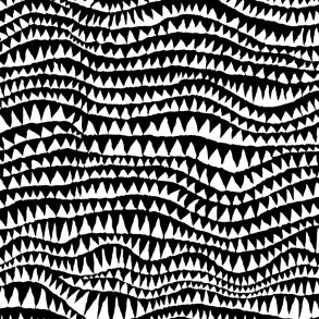Kaffe Fassett Patchworkstof - Shark teeth - Black