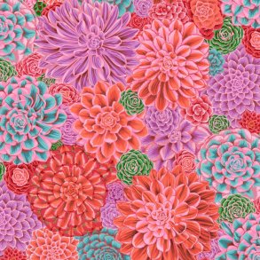 Kaffe Fassett Patchworkstof - House Leeks - Pink