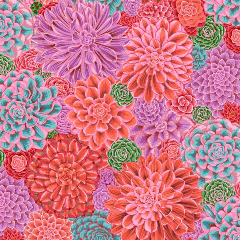 Kaffe Fassett Patchworkstof - House Leeks - Pink