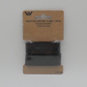 Knaphuls Elastik 18mm -  Sort