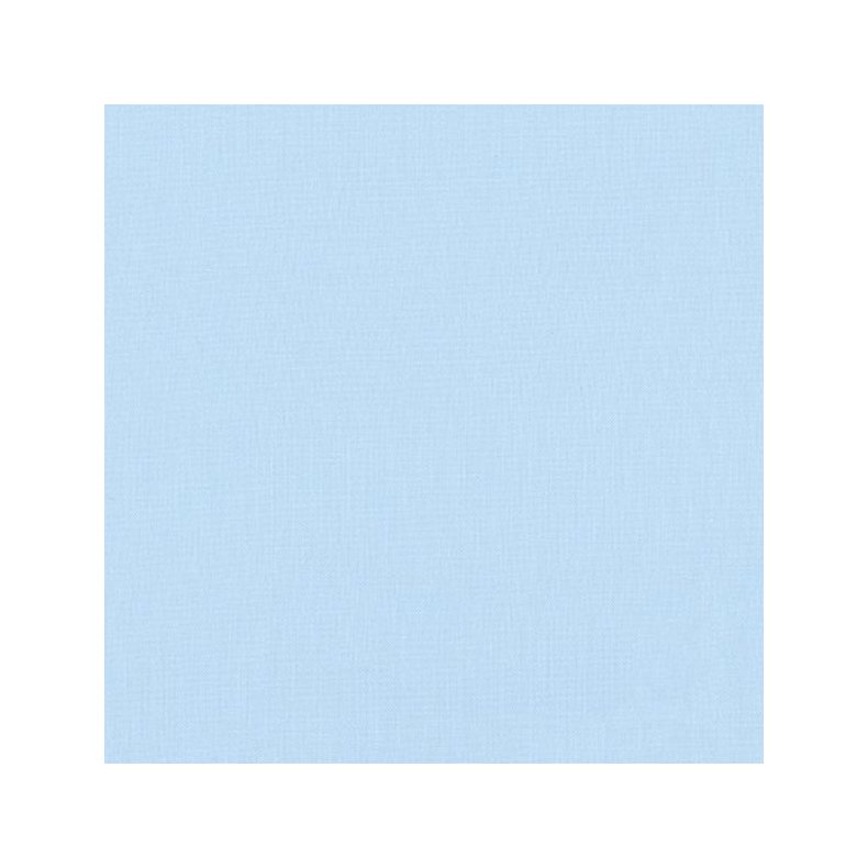 Ensfarvet patchworkstof -  Kona Spa Blue #847