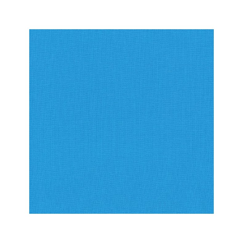 Ensfarvet patchworkstof - Kona Paris Blue #864