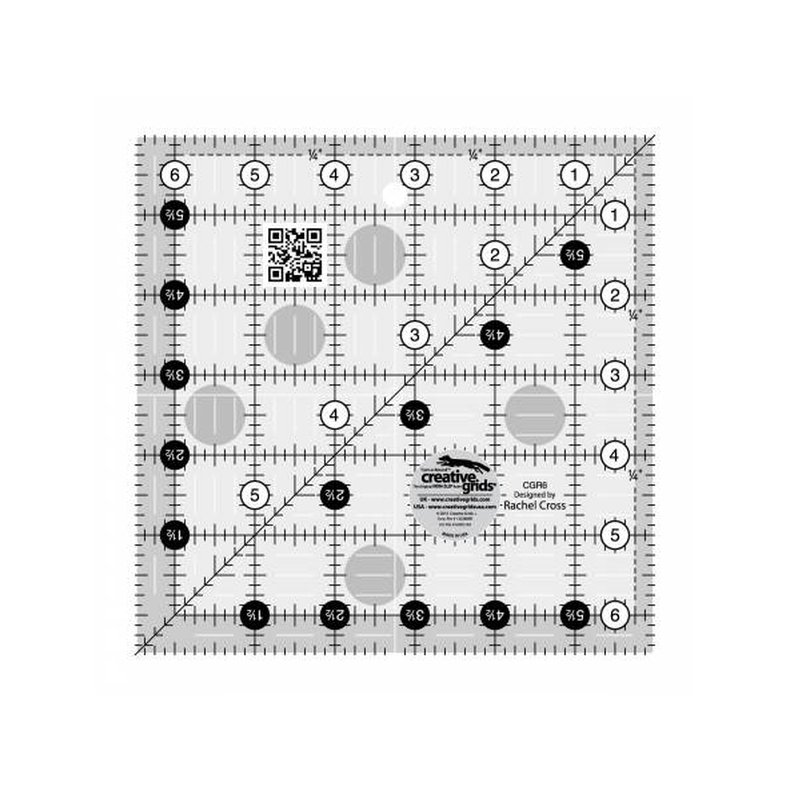 Patchworklineal - Kvadratisk 6� Inch