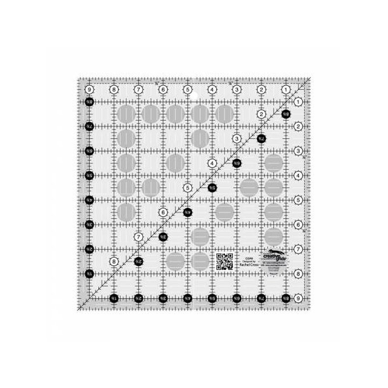 Patchworklineal - Kvadratisk 9� Inch