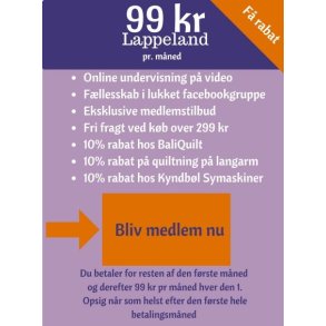 Fordelsklub Lappeland  ABONNEMENT 99 KR pr. m�ned. Du betaler forholdsm�ssigt bel�b nu. Derefter 99 kr hver den 1 i m�neden. Opsig n�r som helst efter den f�rste hele m�ned.