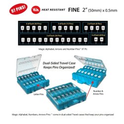 Magic pins -  Alfabet, tal og pile knappen�le - 0,5mm