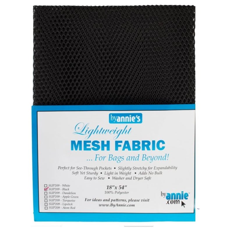 Mesh stof til tasker - Sort 18 x 54 inch