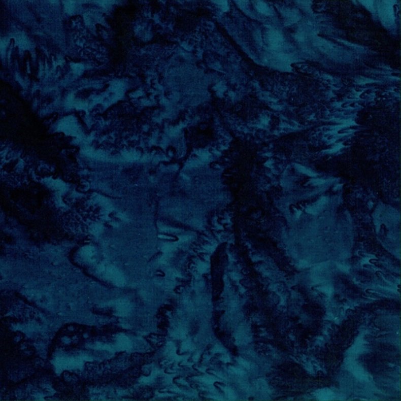 Batikstof - Ensfarvet meleret - Midnight