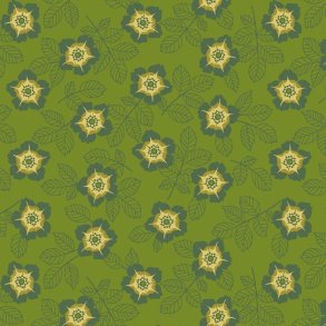 EQP Patchworkstof - Buttercup - Forest Green
