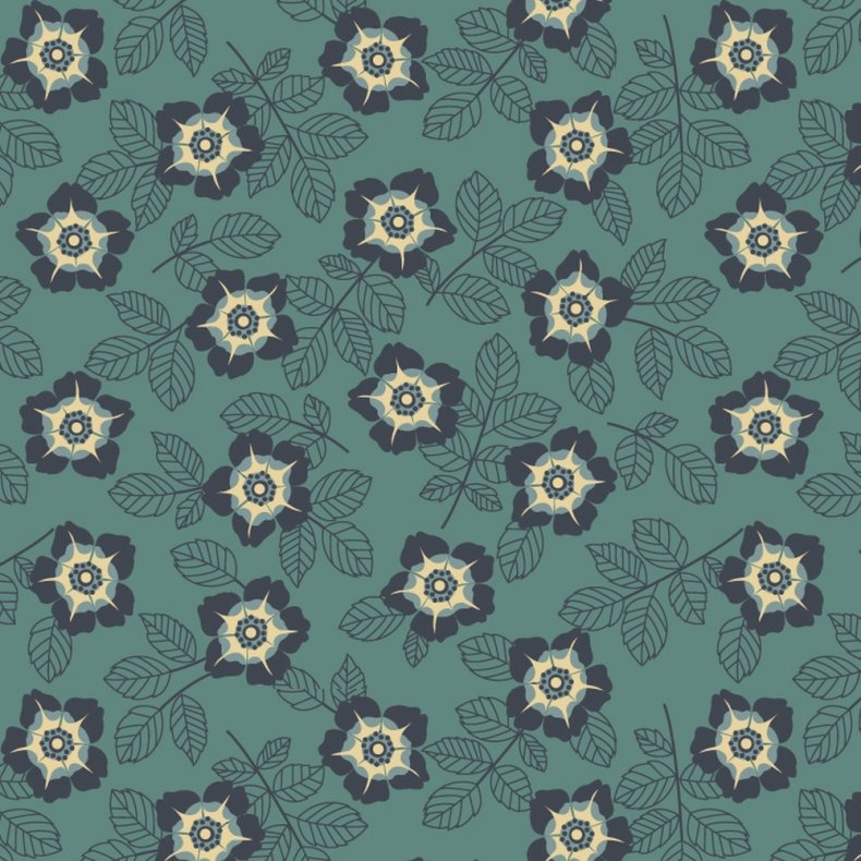 EQP Patchworkstof - Buttercup - Duck Egg