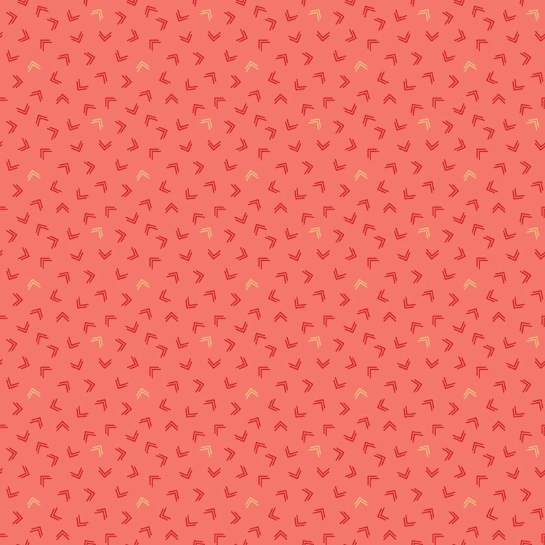 EQP Patchworkstof - Lemon Cake - Coral Pink