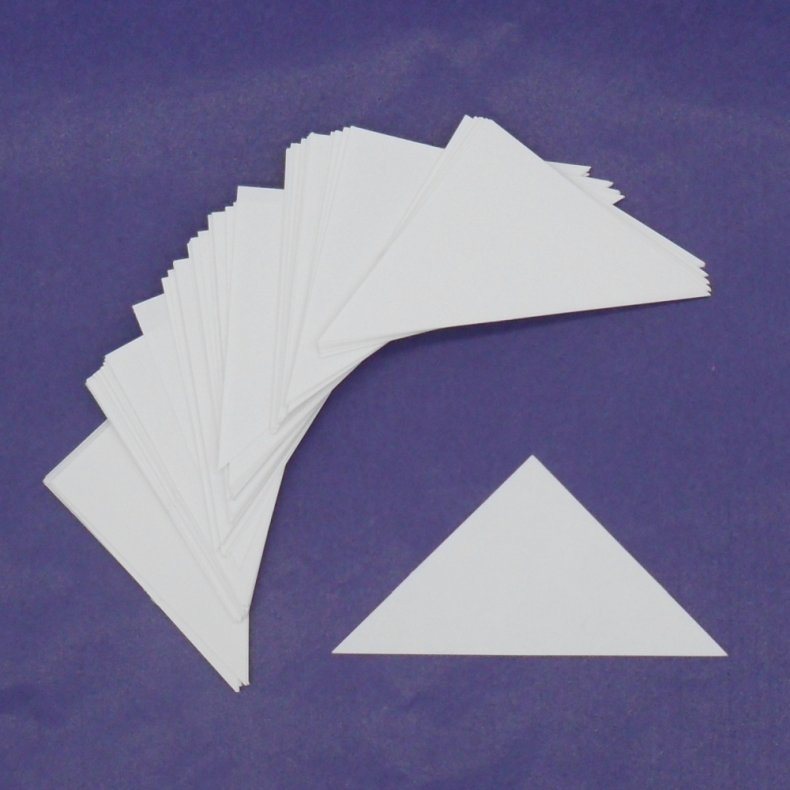 Patchwork pap - Trekant 6 x 8,5 cm - 100stk