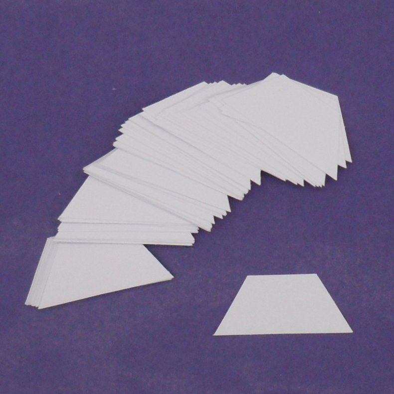 Patchwork pap - Halv sekskant 2 cm - 100stk