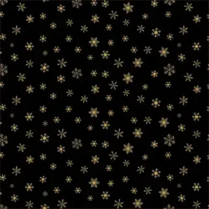 Julepatchworkstof - Metallic snowflake - Black