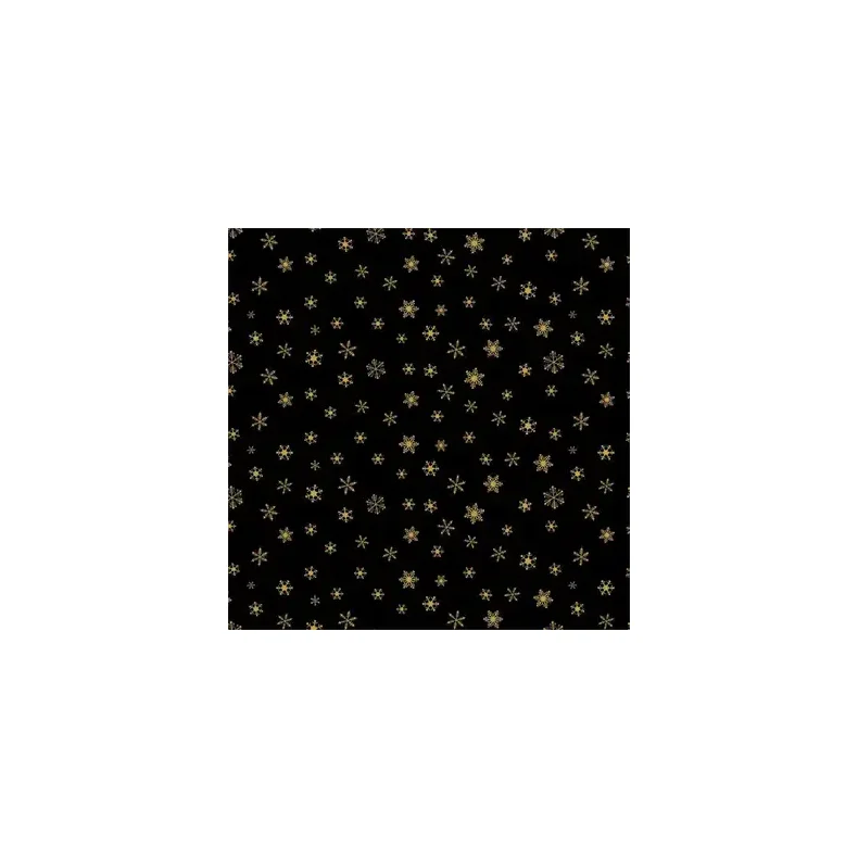 Julepatchworkstof - Metallic snowflake - Black