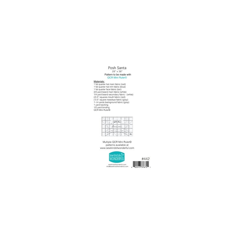 Patchworkm�nster til Mini Quick Curve lineal - Posh santa