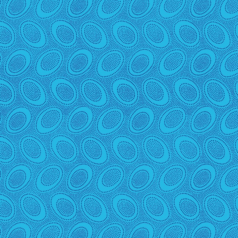 Kaffe Fassett Patchworkstof - Aboriginal dots - Turquoise