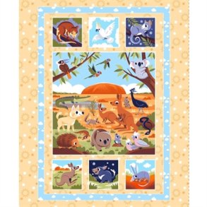 Patchworkstof - Aussie oz-born - Panel 90cm