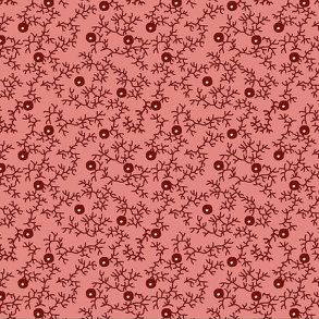 EQP Patchworkstof - Blackberry hedge - Coral