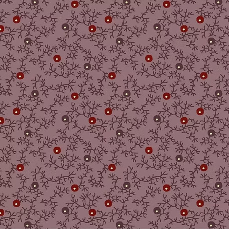 EQP Patchworkstof - Blackberry hedge - Dove