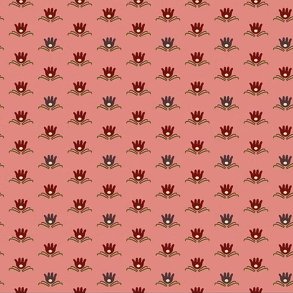 EQP Patchworkstof - Water Lily - Coral