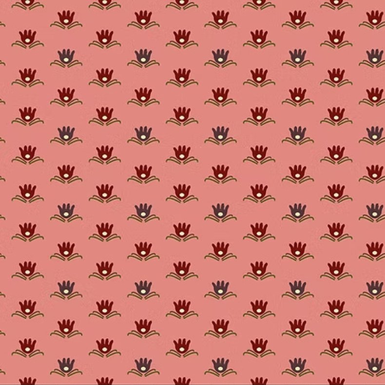 EQP Patchworkstof - Water Lily - Coral