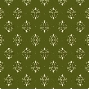 EQP Patchworkstof - Damask - Juniper green
